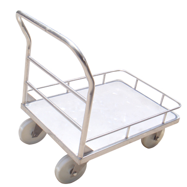 xe đẩy inox 1 tầng có lan can bảo vệ